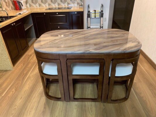 Bộ Bàn Ăn 6 Ghế Bọc Nệm Xếp Gọn 1M3 Nhập Khẩu BA-QHP1306 12 bo ban an 6 ghe xep gon 1m3 nhap khau gr60005 n 1 3