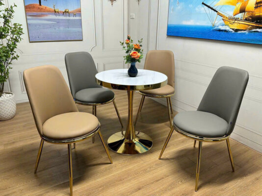 Bộ Bàn Ăn Tròn Mặt Đá 4 Ghế Phối Màu Hiện Đại VN-BA597 10 z7200427122265 638ec3801146b9a8cb5b78f7b9a73760