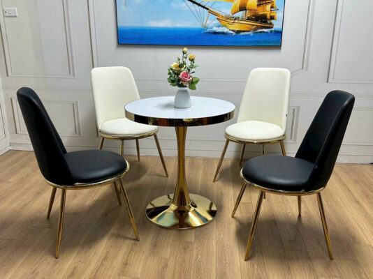 Bộ Bàn Ăn Tròn Mặt Đá 4 Ghế Phối Màu Hiện Đại VN-BA597 11 z7371075831049 98cad334d523b58cb066c8627fd50bcd