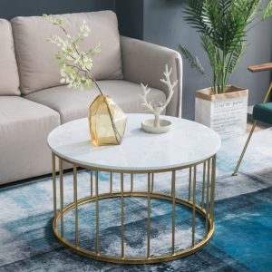 Bàn sofa tròn mặt đá VNB001T