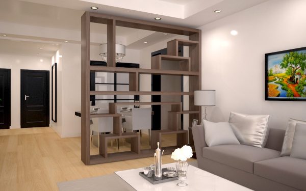 Kệ trang trí - Vách ngăn phòng khách VNPK1007