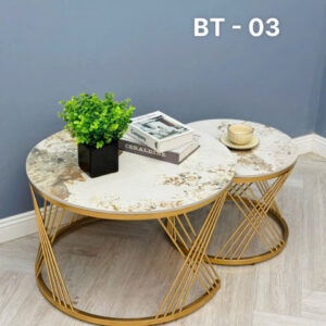 Bàn trà đôi mặt đá Ceramic cao cấp VN-AKBT03