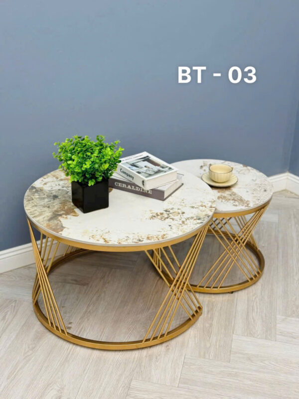 Bàn trà đôi mặt đá Ceramic cao cấp VN-AKBT03