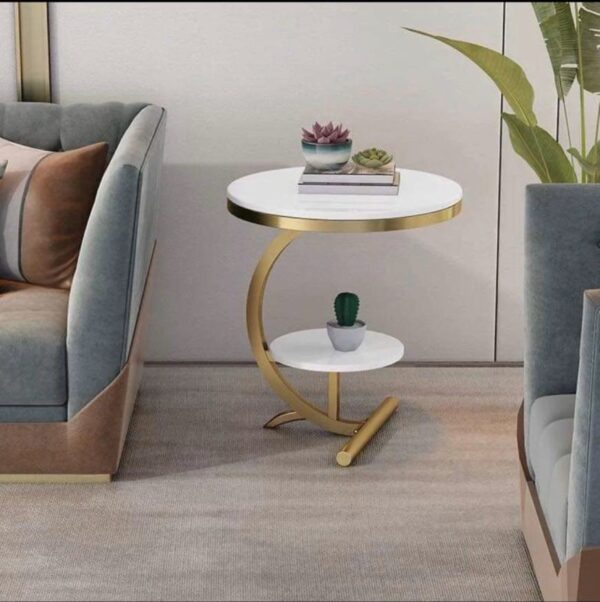 Bàn Tab 2 Tầng Mặt Đá - bàn góc sofa trang trí BTT01