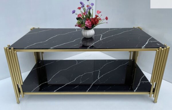 Bàn trà chữ nhật 2 tầng ống sole BCNSL01