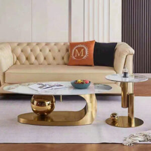 Alternative view of BÀN TRÀ OVAL MẶT ĐÁ NHẬP KHẨU VNBT90