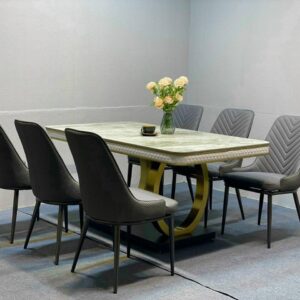 BỘ BÀN ĂN 6 GHẾ MẶT ĐÁ PHIẾN CERAMIC CAO CẤP LUXURY04