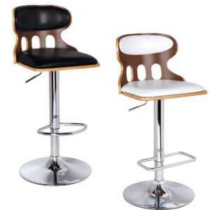 Alternative view of Ghế quầy bar tựa gỗ lót nệm chân trụ ZS062