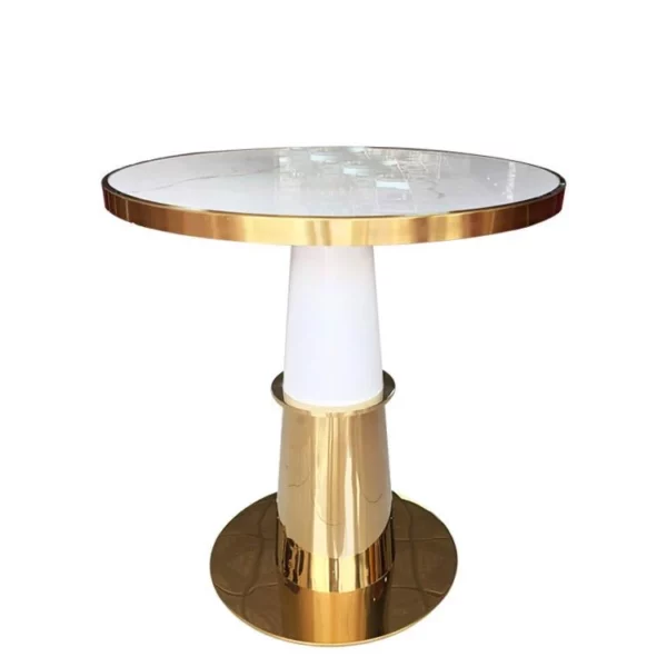 Bàn cafe chân inox mạ vàng mặt đá PV-BD03