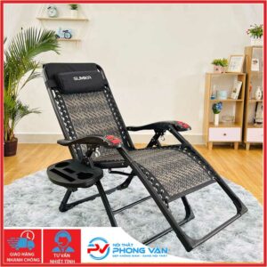 Ghế xếp thư giãn SUMIKA 636A, lưới vân mây đan thoáng mát