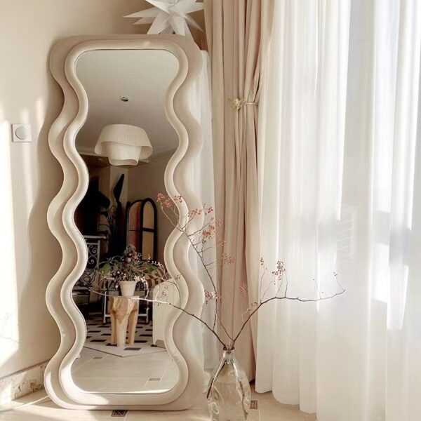 Gương lượn sóng gương decor quán cafe/ phòng ngủ dáng hạt đậu soi toàn thân phong cách bắc âu GTT01