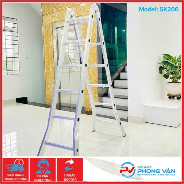 Thang nhôm gấp chữ A SUMIKA SK206, chữ A cao 1.7m