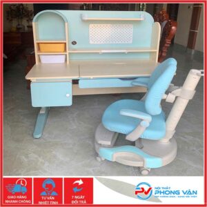 Bộ bàn ghế học sinh chống gù  VinaKids PV-S06-C03 (gỗ tự nhiên, size 1m2)
