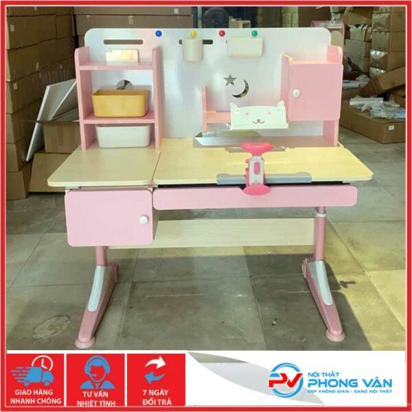 Bàn học sinh thông minh chống gù size 1m2 VinaKids PBS09 (chân có bánh xe)