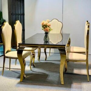 Alternative view of BỘ BÀN GHẾ ĂN INOX MẠ VÀNG CAO CẤP VN-MV007