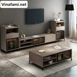 Alternative view of Kệ tivi kết hợp tủ trang trí chân sắt gỗ công nghiệp đẹp VN-TVT1002