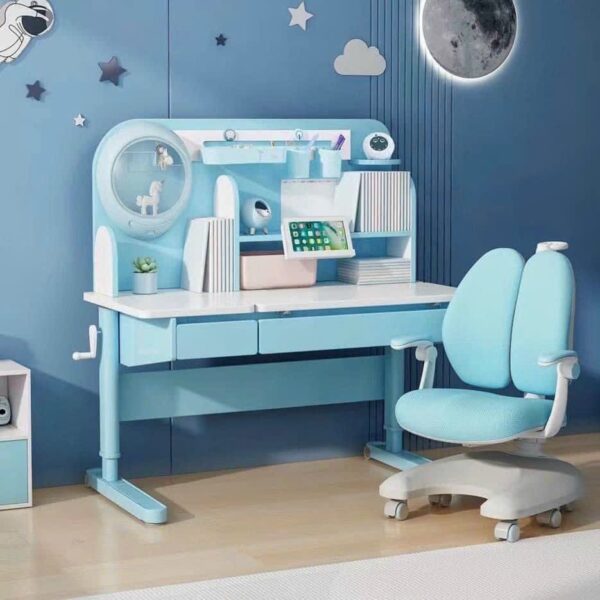 Bàn học sinh thông minh Chống Gù VinaKids S016 size 1m2 x 60 (gỗ tự nhiên, chân có bánh xe)