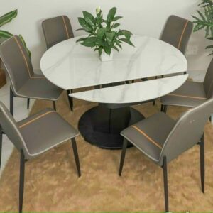 Alternative view of BỘ BÀN ĂN 6 GHẾ , BÀN XOAY TRÒN THÀNH CHỮ NHẬT CAO CẤP VN008