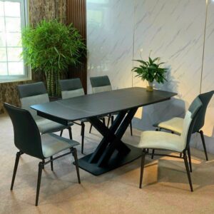 BỘ BÀN ĂN THÔNG MINH RÚT GỌN MẶT ĐÁ CERAMIC CAO CẤP VN010