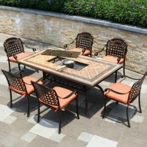 BỘ BÀN GHẾ ĂN NHÔM ĐÚC NHẬP KHẨU CAO CẤP VN-ND005