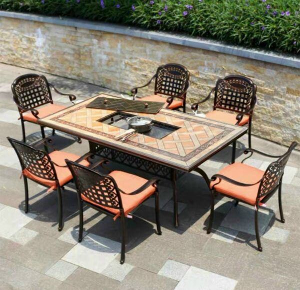 BỘ BÀN GHẾ ĂN NHÔM ĐÚC NHẬP KHẨU CAO CẤP VN-ND005
