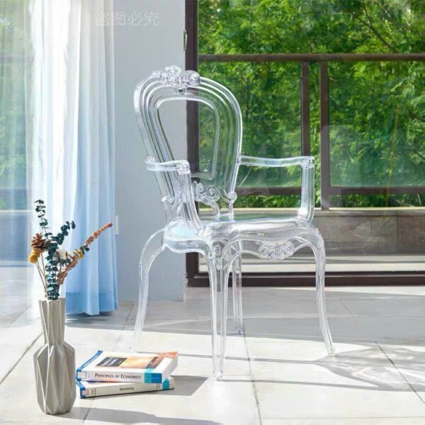 Ghế Ăn, Ghế cafe Trong Suốt Có Tay Vịn Prince Acrylic PVT263