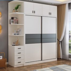 Tủ quần áo kèm kệ trang trí VN-TQA120