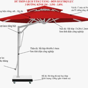 Alternative view of Dù tròn lệch tâm 2 tầng che ngoài trời 3 đường kính PV-DTLT2T