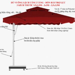 Alternative view of Dù vuông lệch tâm 2 tầng che ngoài trời 3 đường kính PV-DVLT2T