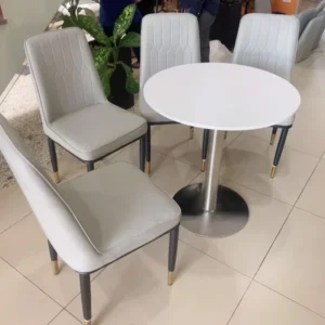 Alternative view of Bàn tròn MDF chân trụ inox PV-DPB22