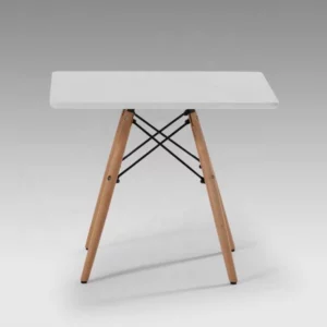 Bàn cafe vuông 4 chân gỗ đan