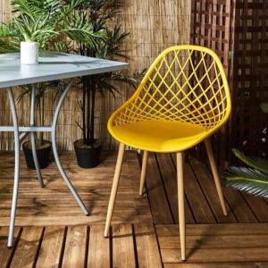 Alternative view of Ghế cafe nhựa chân sắt giả gỗ PV-S3012