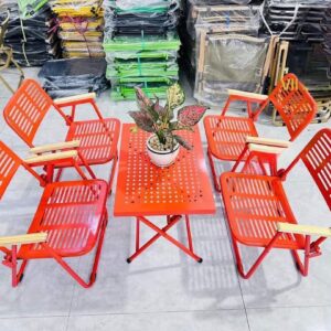 Alternative view of Bàn ghế ngoài trời sắt sơn nhiều màu (bộ 2 ghế)