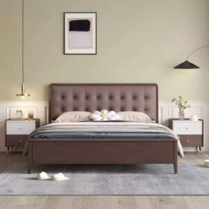 Alternative view of GIƯỜNG GỖ TỰ NHIÊN BỌC NỆM CAO CẤP VN-GNK822