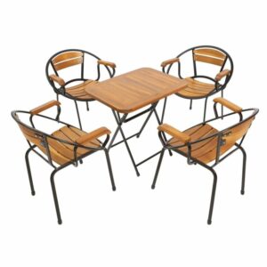 Alternative view of BỘ BÀN GHẾ FANSIPAN MOON MINI 01 ( 1 BÀN CHỮ NHẬT 2 GHẾ)