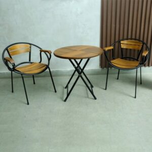 Alternative view of BỘ BÀN GHẾ FANSIPAN MOON MINI 01 ( 1 BÀN TRÒN 2 GHẾ)