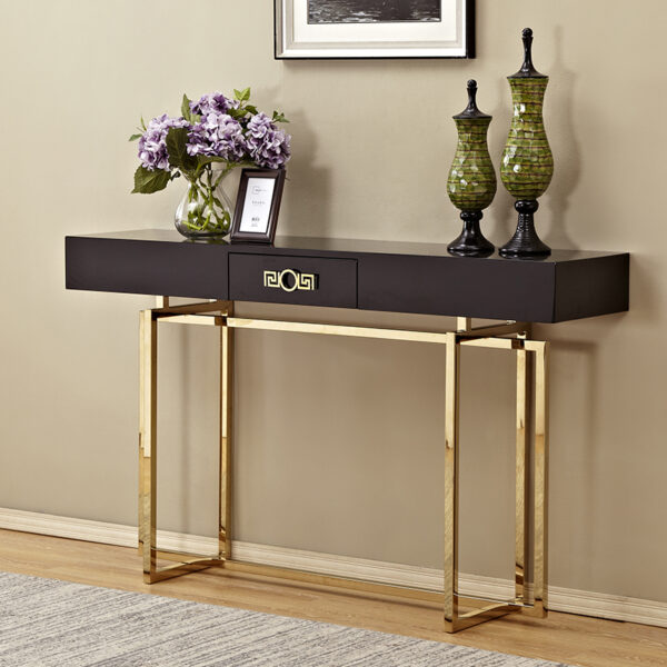 Bàn Console trang trí chân inox mạ vàng CSLI02