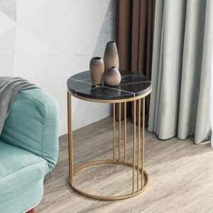 Alternative view of Bàn góc sofa – bàn tab trang trí khung inox mạ vàng BTT23