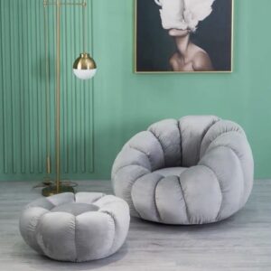 Alternative view of Ghế lười hoa cúc trẻ em kèm đôn gác chân VN-019