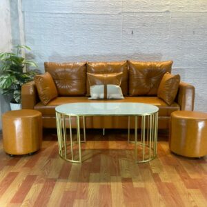 Bàn Trà /Sofa Khung Sắt Mặt Đá VNGH-123