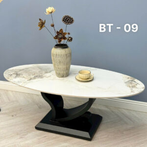 Bàn trà Oval mặt đá cao cấp VN-AKBT09
