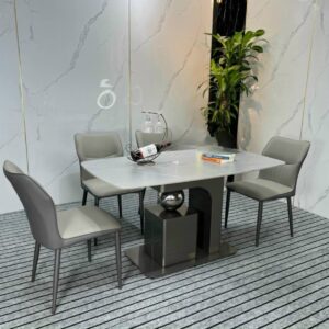 Alternative view of Bộ bàn ăn mặt đá phiến 1m4 gồm 4 ghế VNBA24