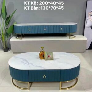 BÀN TRÀ - KỆ TIVI MẶT ĐÁ CERAMIC CHÂN INOX MẠ VÀNG NHẬP KHẨU CAO CẤP VNĐP-935