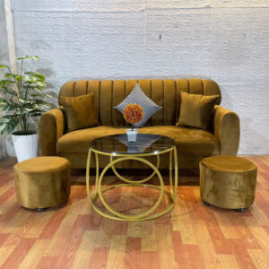 Bàn sofa tròn mặt kính khung sắt VN-BT2K