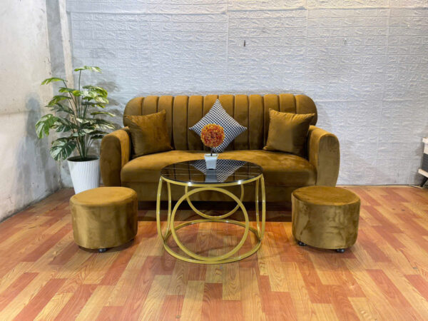 Bàn sofa tròn mặt kính khung sắt VN-BT2K