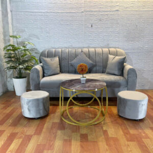 Alternative view of Bàn sofa tròn mặt kính khung sắt VN-BT2K