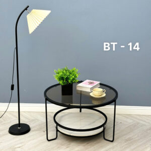 Alternative view of Bàn sofa tròn 2 tầng mặt kính khung sắt VN-AKBT14