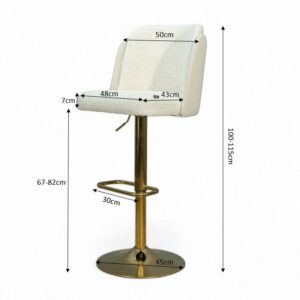 Alternative view of GHẾ BAR CAFE ALVA CHAIR JB-068 VẢI CHENILLE MẠ VÀNG