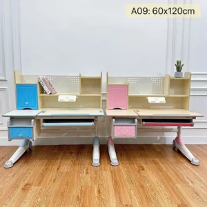Bàn Học Sinh Thông Minh chống gù Vinakids VN-A09 size 120x60cm (chân bàn có bánh xe)