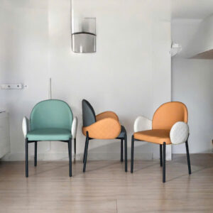 Ghế ăn chân sắt nệm da GA-131VS